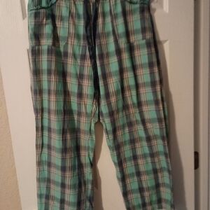 Victoria's Secret Checkered Pajama Bottoms - Teal and Navy